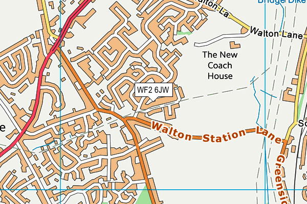 WF2 6JW map - OS VectorMap District (Ordnance Survey)