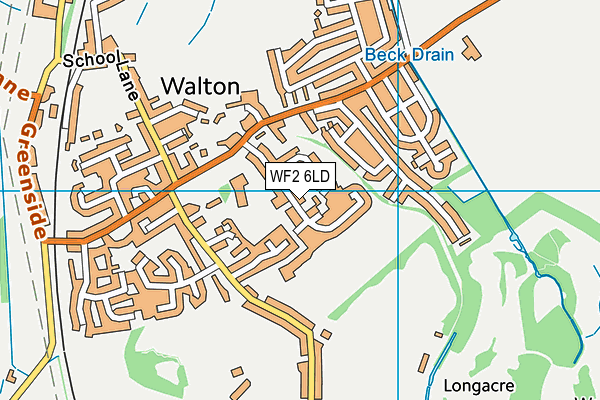 WF2 6LD map - OS VectorMap District (Ordnance Survey)