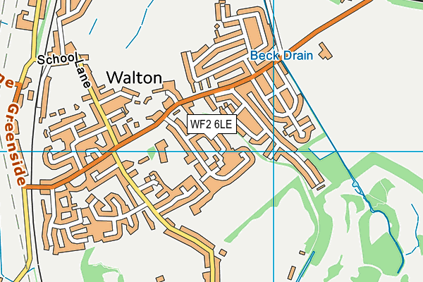 WF2 6LE map - OS VectorMap District (Ordnance Survey)