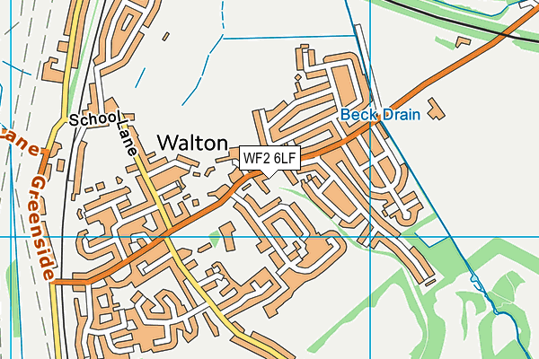 WF2 6LF map - OS VectorMap District (Ordnance Survey)