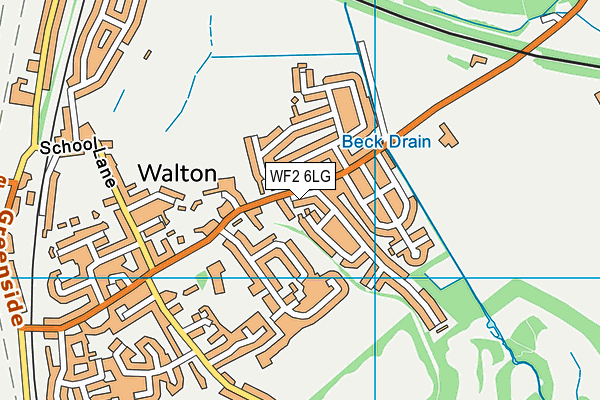 WF2 6LG map - OS VectorMap District (Ordnance Survey)