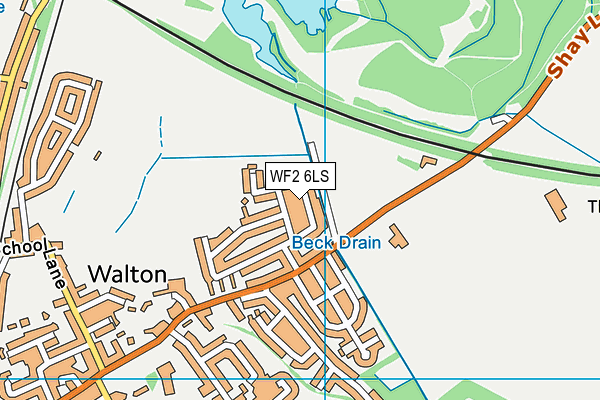 WF2 6LS map - OS VectorMap District (Ordnance Survey)