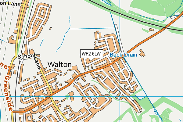 WF2 6LW map - OS VectorMap District (Ordnance Survey)