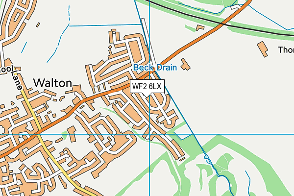 WF2 6LX map - OS VectorMap District (Ordnance Survey)