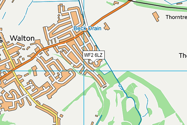 WF2 6LZ map - OS VectorMap District (Ordnance Survey)