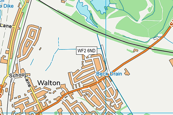 WF2 6ND map - OS VectorMap District (Ordnance Survey)