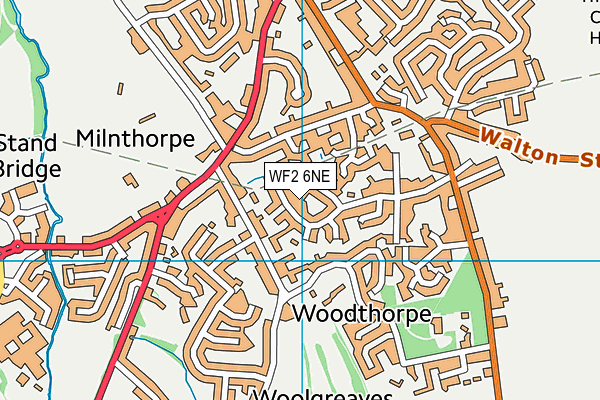 WF2 6NE map - OS VectorMap District (Ordnance Survey)