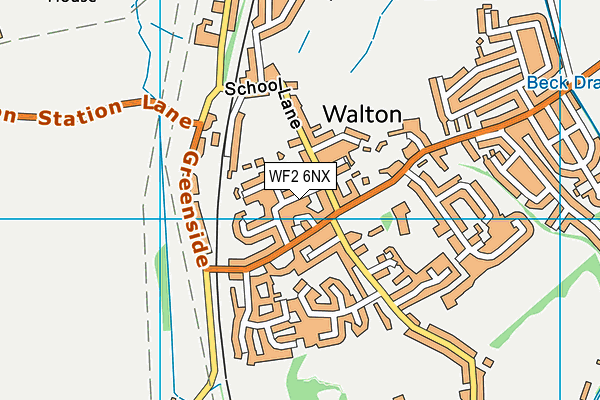 WF2 6NX map - OS VectorMap District (Ordnance Survey)