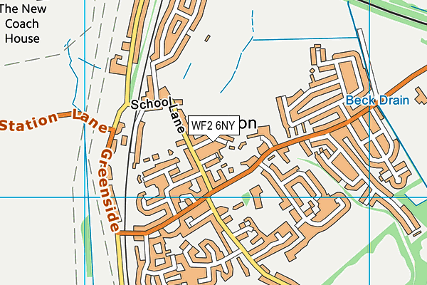 WF2 6NY map - OS VectorMap District (Ordnance Survey)