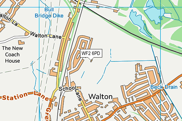 WF2 6PD map - OS VectorMap District (Ordnance Survey)