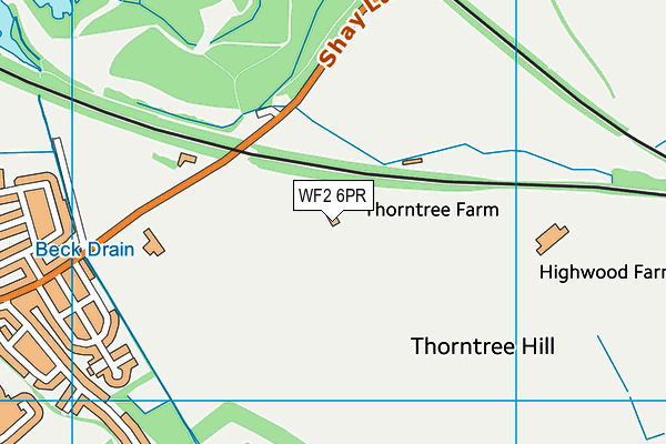 WF2 6PR map - OS VectorMap District (Ordnance Survey)