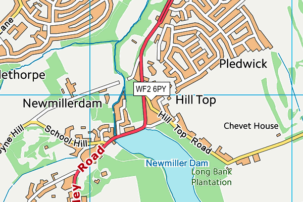 WF2 6PY map - OS VectorMap District (Ordnance Survey)