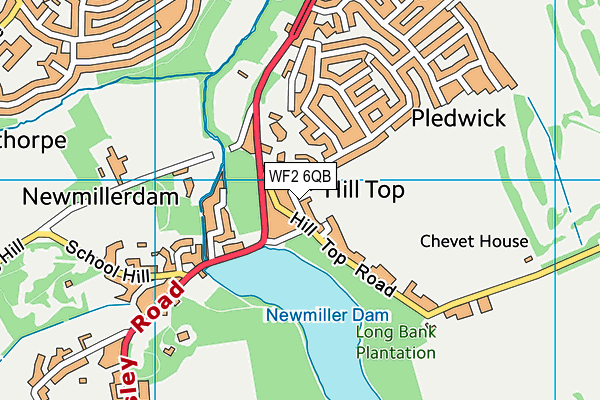 WF2 6QB map - OS VectorMap District (Ordnance Survey)