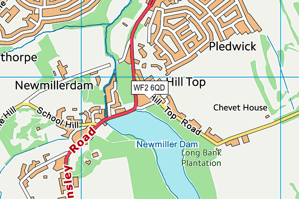 WF2 6QD map - OS VectorMap District (Ordnance Survey)