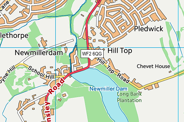 WF2 6QG map - OS VectorMap District (Ordnance Survey)