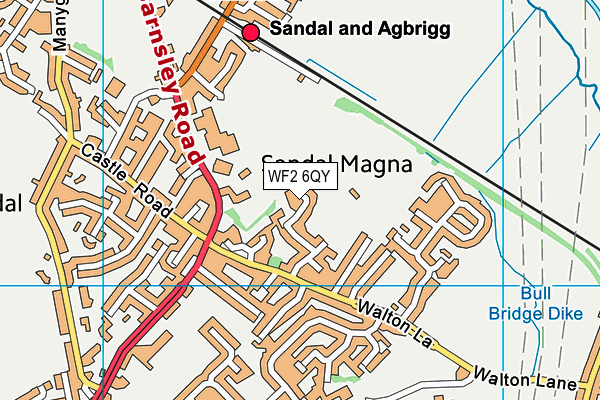 WF2 6QY map - OS VectorMap District (Ordnance Survey)