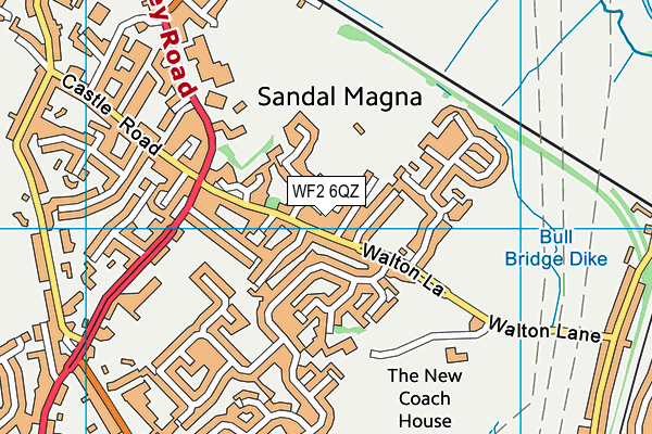 WF2 6QZ map - OS VectorMap District (Ordnance Survey)