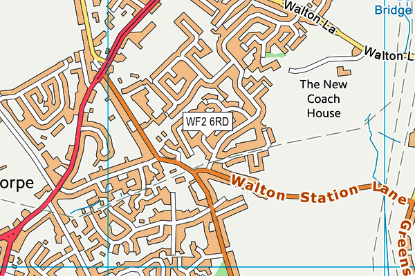 WF2 6RD map - OS VectorMap District (Ordnance Survey)