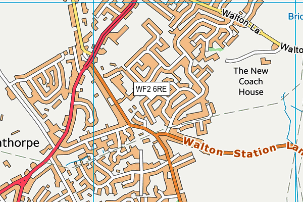 WF2 6RE map - OS VectorMap District (Ordnance Survey)