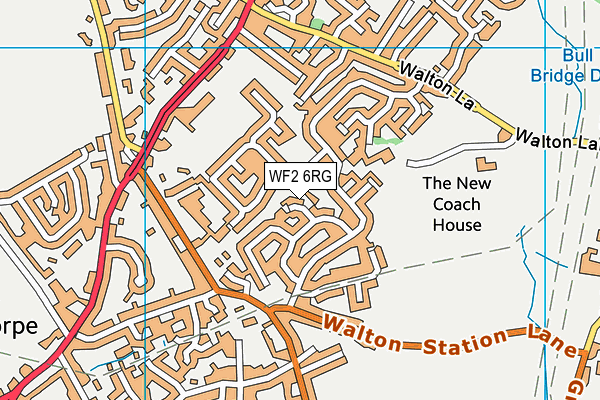 WF2 6RG map - OS VectorMap District (Ordnance Survey)