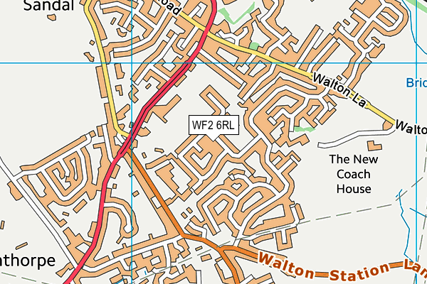 WF2 6RL map - OS VectorMap District (Ordnance Survey)