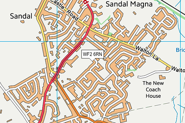 WF2 6RN map - OS VectorMap District (Ordnance Survey)