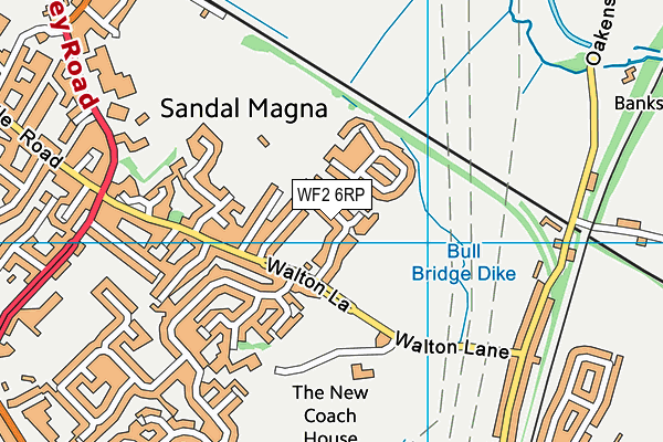 WF2 6RP map - OS VectorMap District (Ordnance Survey)