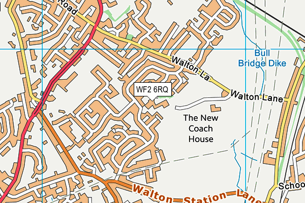 WF2 6RQ map - OS VectorMap District (Ordnance Survey)