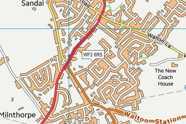 WF2 6RS map - OS VectorMap District (Ordnance Survey)