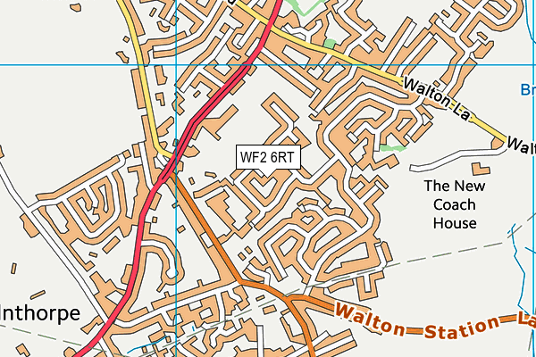 WF2 6RT map - OS VectorMap District (Ordnance Survey)