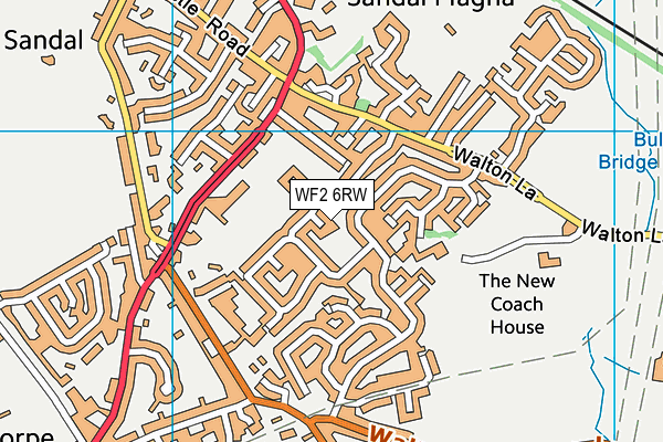 WF2 6RW map - OS VectorMap District (Ordnance Survey)