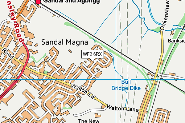 WF2 6RX map - OS VectorMap District (Ordnance Survey)