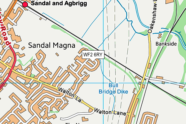 WF2 6RY map - OS VectorMap District (Ordnance Survey)
