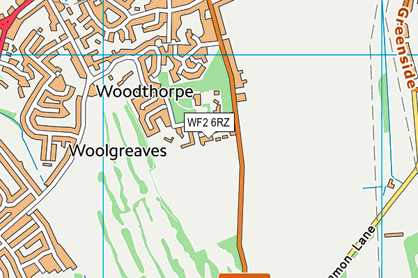 WF2 6RZ map - OS VectorMap District (Ordnance Survey)