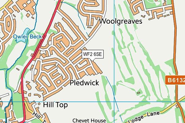 WF2 6SE map - OS VectorMap District (Ordnance Survey)