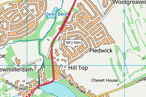 WF2 6SH map - OS VectorMap District (Ordnance Survey)