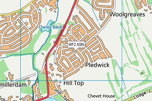 WF2 6SN map - OS VectorMap District (Ordnance Survey)