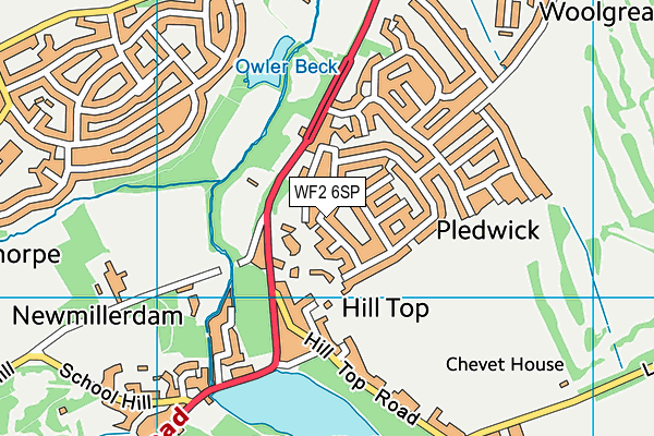 WF2 6SP map - OS VectorMap District (Ordnance Survey)