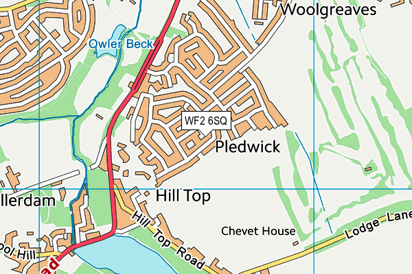 WF2 6SQ map - OS VectorMap District (Ordnance Survey)