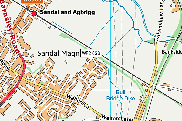 WF2 6SS map - OS VectorMap District (Ordnance Survey)