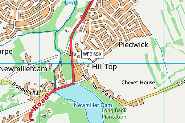 WF2 6SX map - OS VectorMap District (Ordnance Survey)