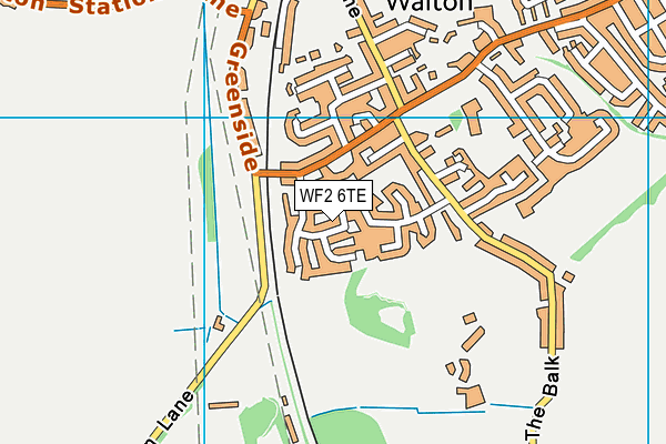 WF2 6TE map - OS VectorMap District (Ordnance Survey)