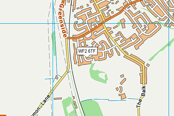WF2 6TF map - OS VectorMap District (Ordnance Survey)