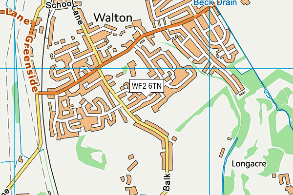 WF2 6TN map - OS VectorMap District (Ordnance Survey)