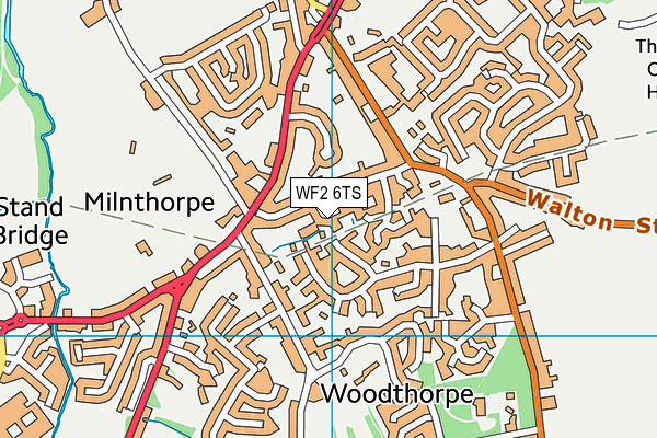 WF2 6TS map - OS VectorMap District (Ordnance Survey)