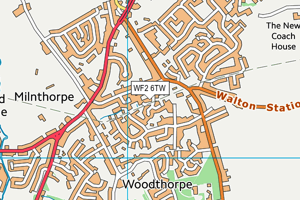 WF2 6TW map - OS VectorMap District (Ordnance Survey)