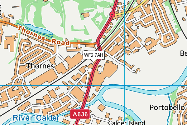 WF2 7AH map - OS VectorMap District (Ordnance Survey)