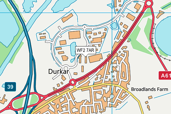 WF2 7AR map - OS VectorMap District (Ordnance Survey)