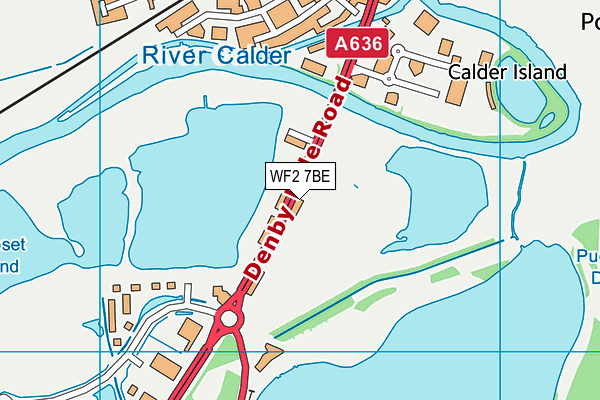 WF2 7BE map - OS VectorMap District (Ordnance Survey)