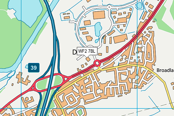 WF2 7BL map - OS VectorMap District (Ordnance Survey)